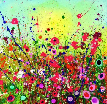 By Palette Knife Painting - stipple flowers by knife 1